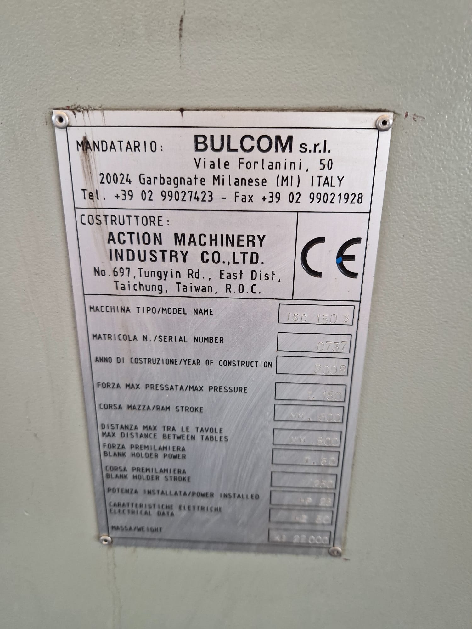 Ce marked hydraulic Bulcon press 150 ton power | SGTOOL